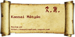 Kassai Mátyás névjegykártya
